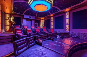 Movie theater in a Star Wars-themed mansion