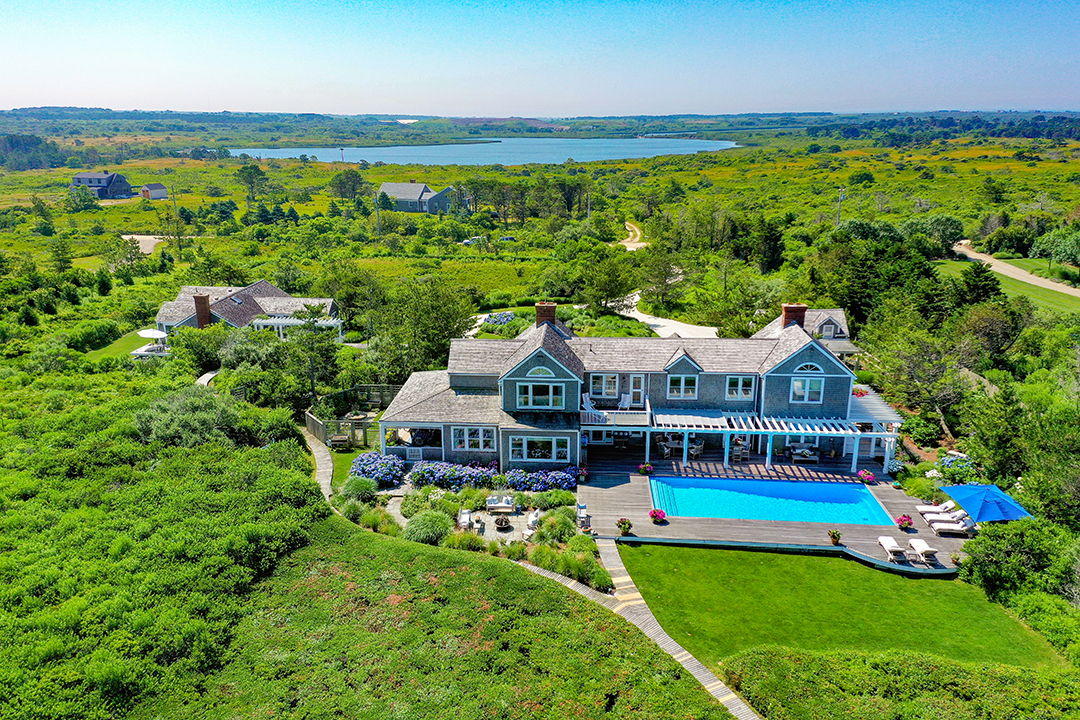 Beachfront Nantucket Estate Overhead Back Exterior