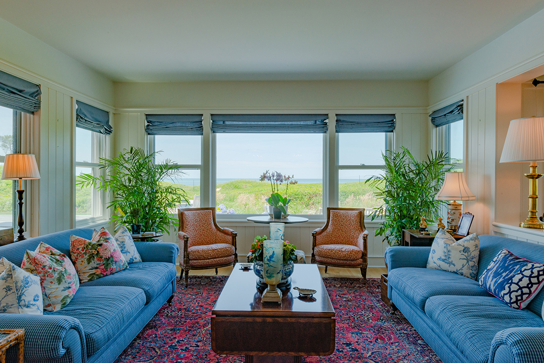 Beachfront Nantucket Estate Living Room