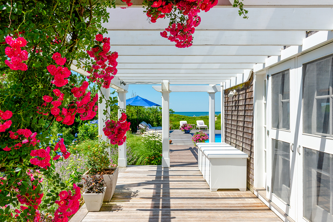 Beachfront Nantucket Estate Back Porch
