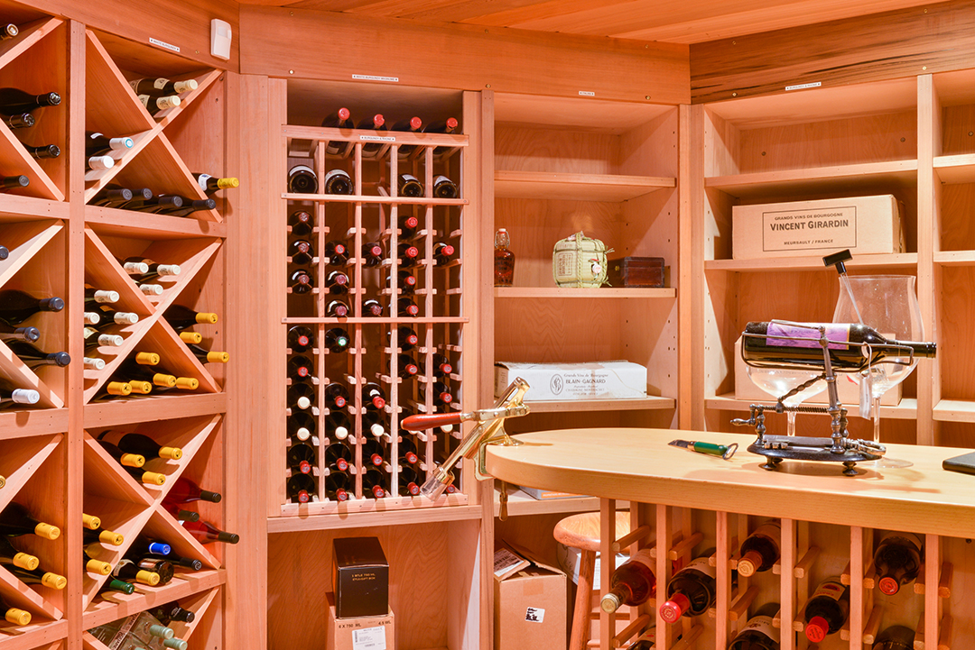 Beachfront Nantucket Estate Wine Cellar