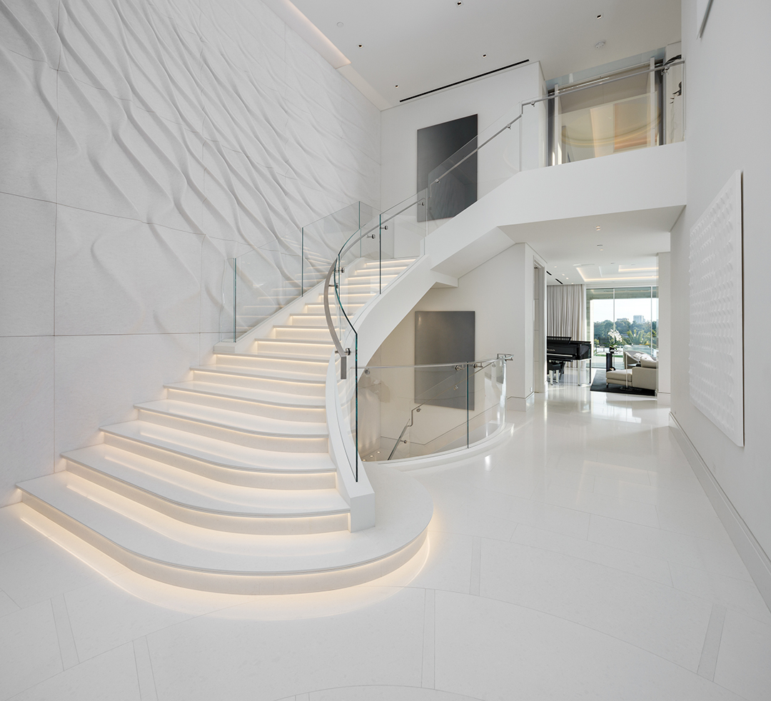 Beverly Hills Contemporary Home Foyer and Staircase