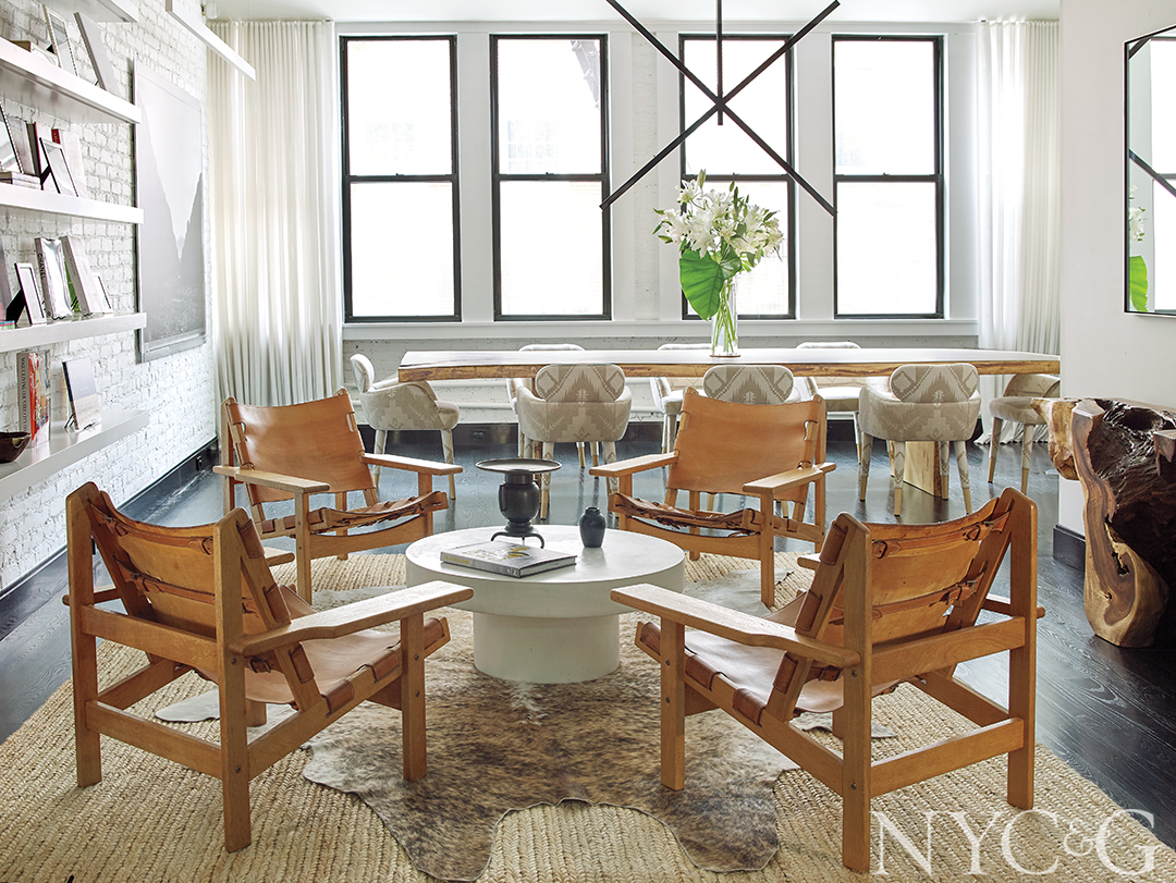 beachy contemporary living area