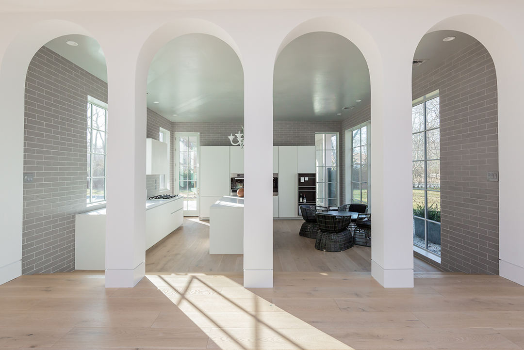 modern and minimalistic white and gray kitchen