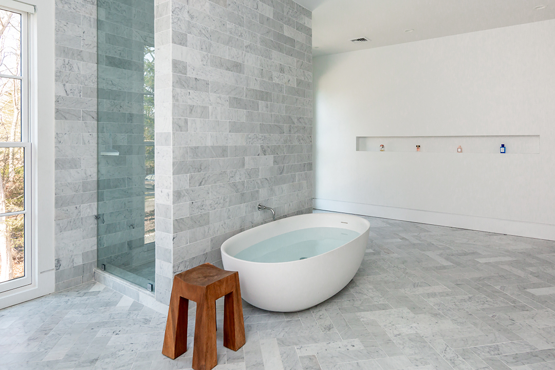 modern and minimalistic bath tub and shower