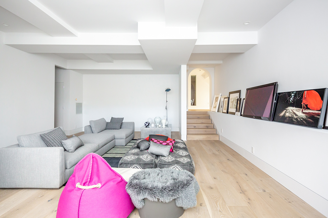 modern and minimalistic media room