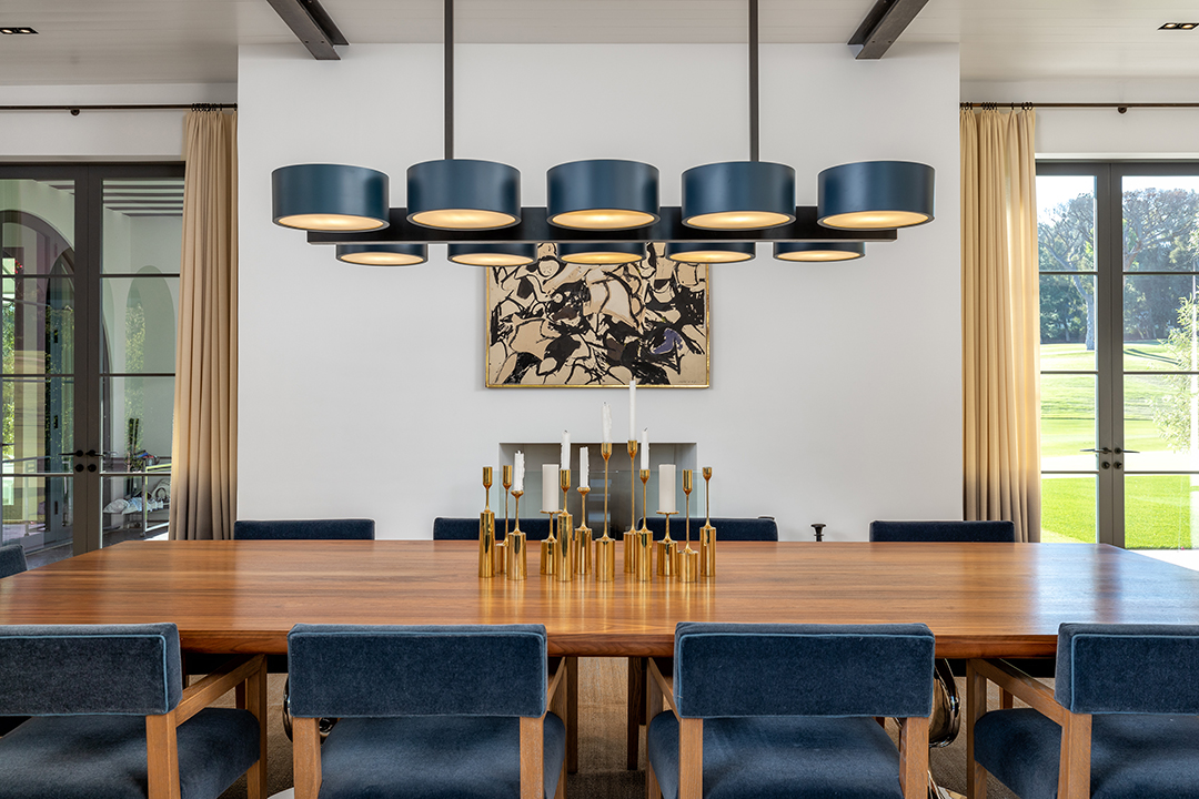 Contemporary dining room in Lori Loughlin's Bel Air home