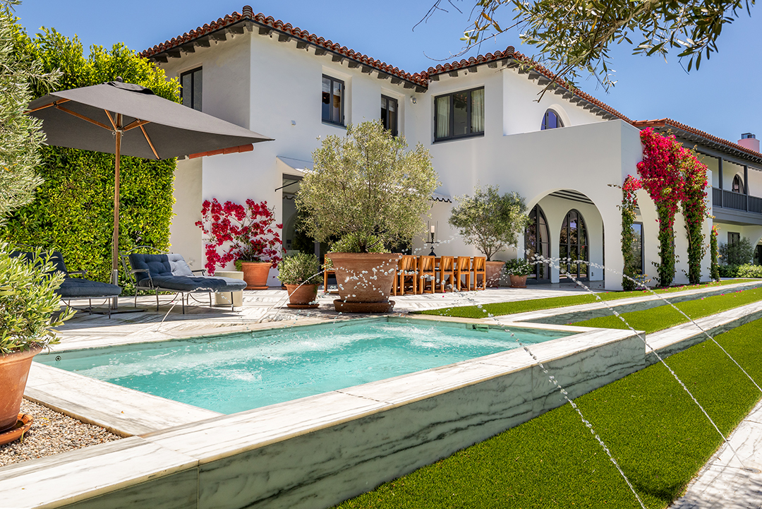 Pool and patio at Lori Loughlin's Bel Air home