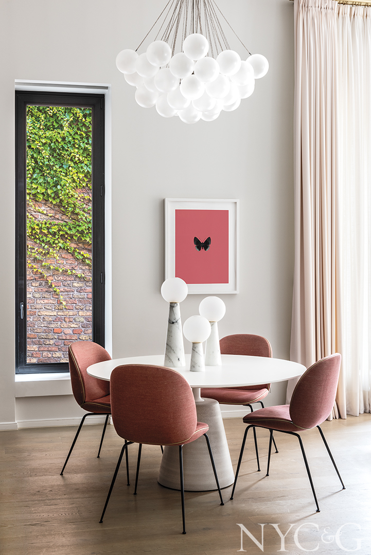 Luxury Dining Area with Pops of Pink