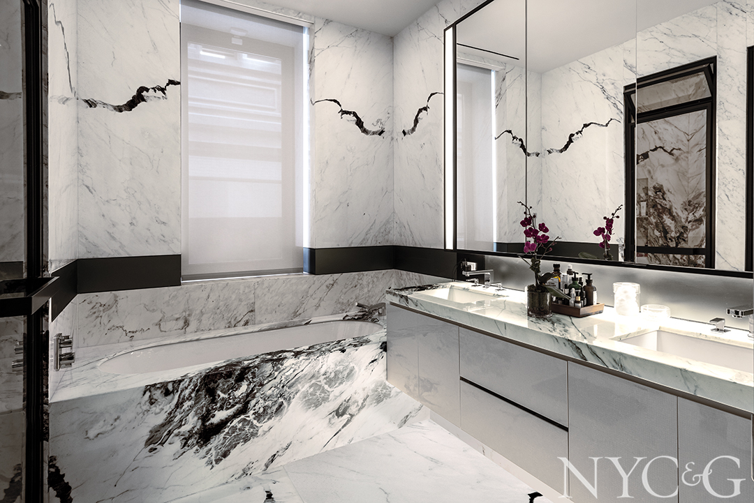 Luxury Black and White Marble Bathroom
