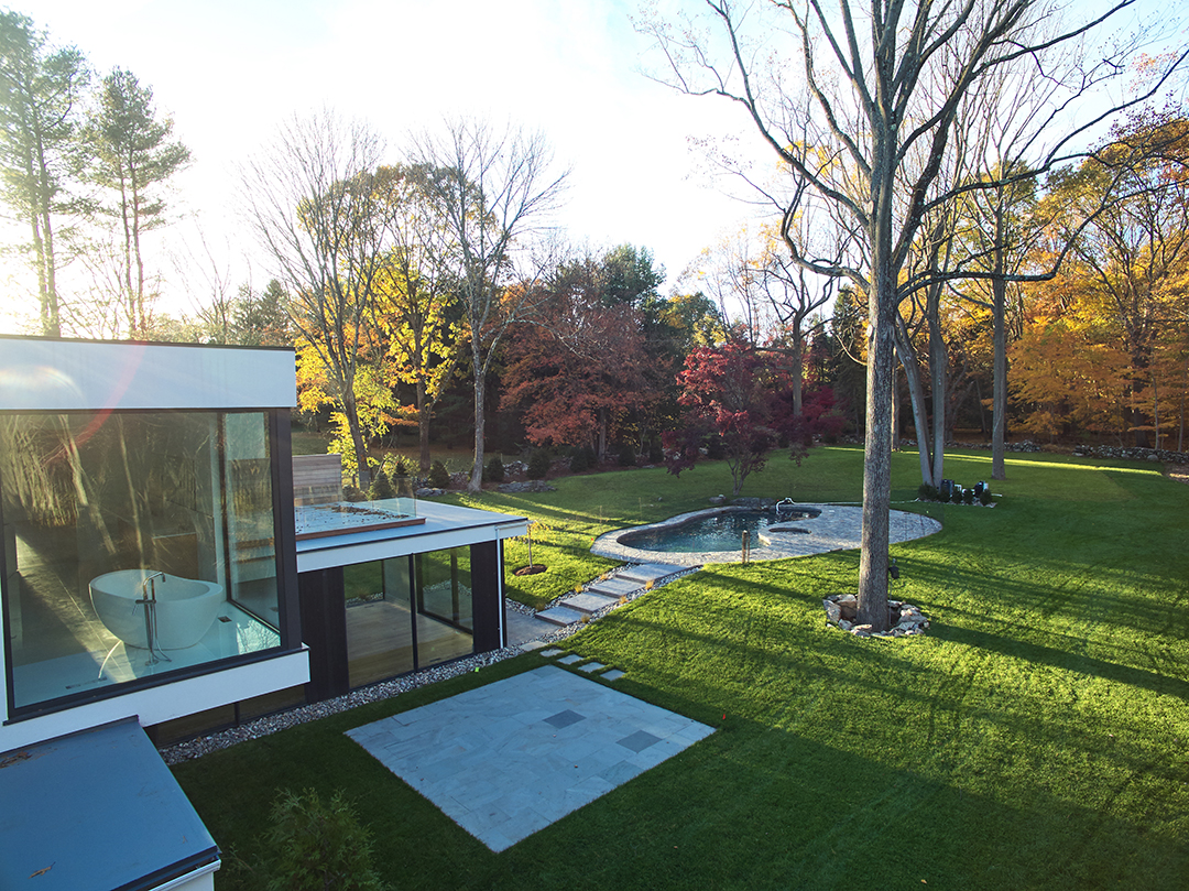 modern Westport home pool