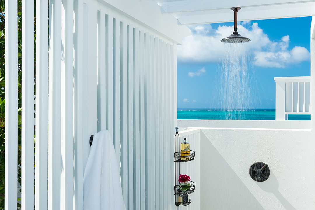 Oceanfront Turks and Caicos Villa Outdoor Shower