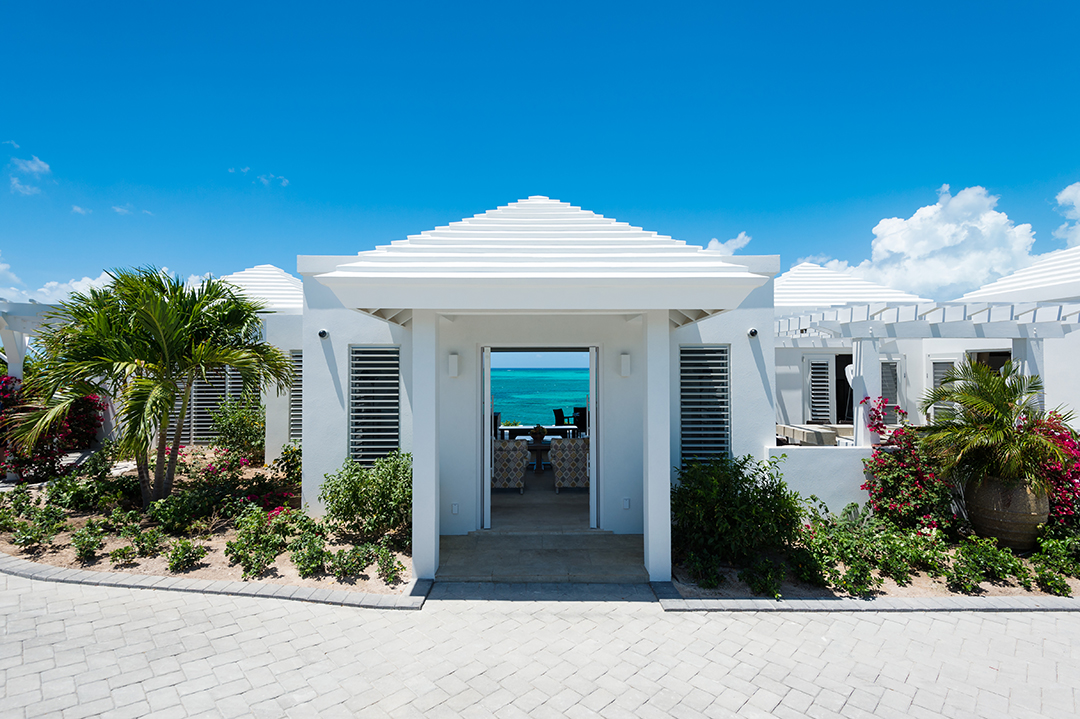 Oceanfront Turks and Caicos Villa Entrance Day