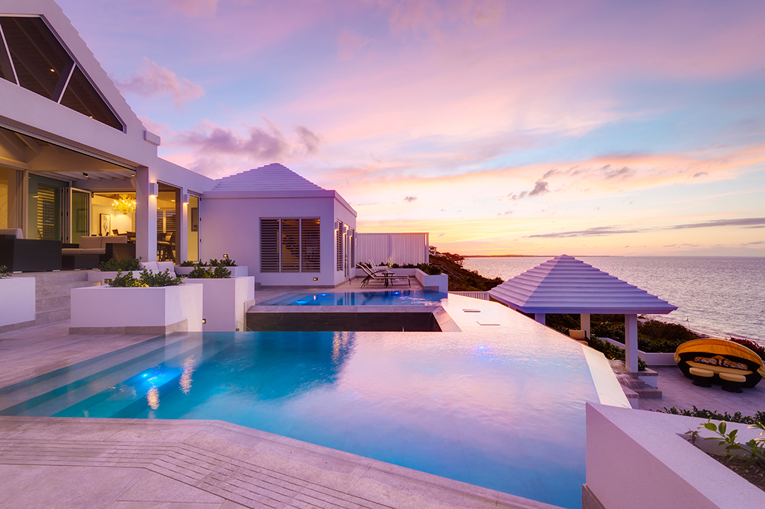 Oceanfront Turks and Caicos Villa Sunset and Infinity Pool