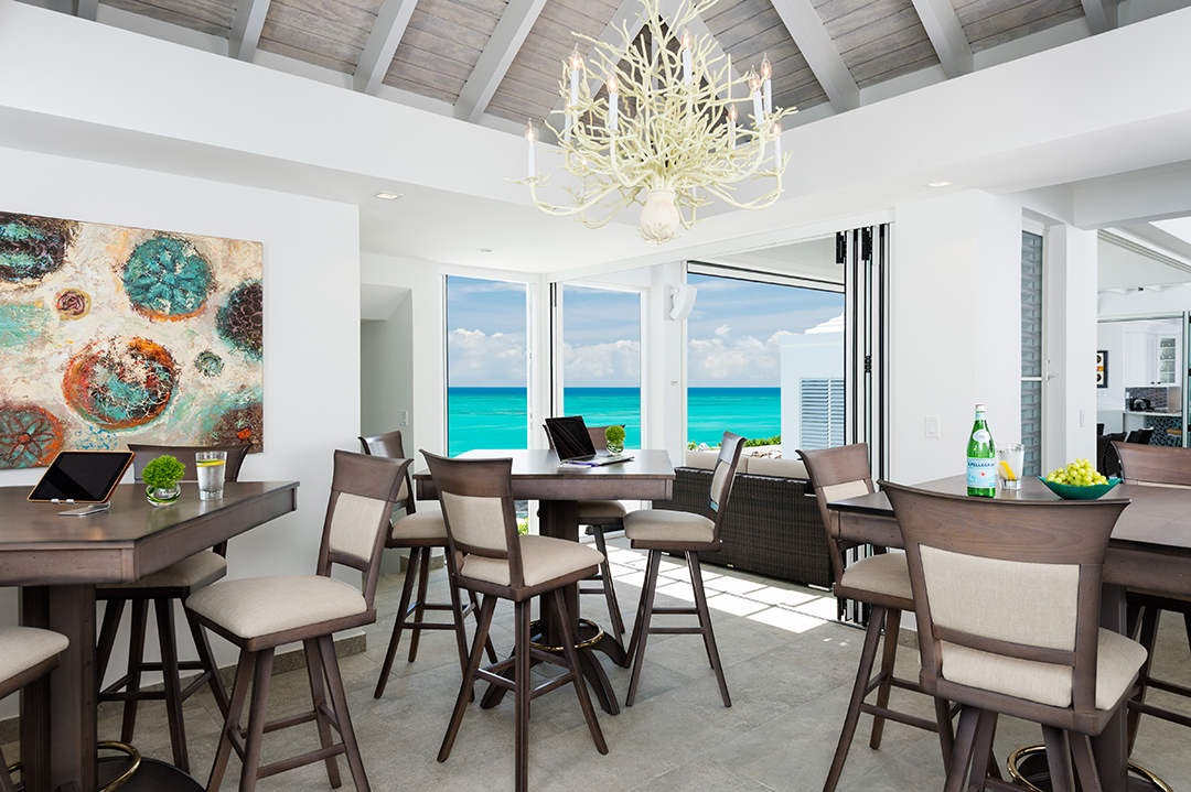 Oceanfront Turks and Caicos Villa Dining Area