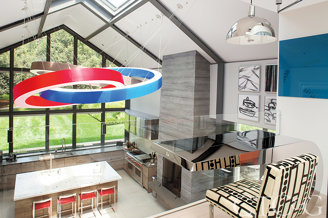 View of Colorful Kitchen from Bedroom