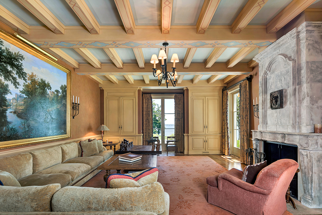 Living room at Bon Jovi's New Jersey Estate