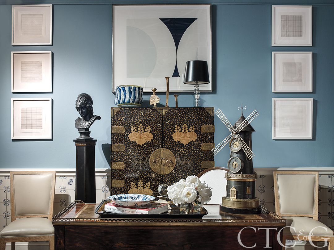 Desk With Windmill Clock