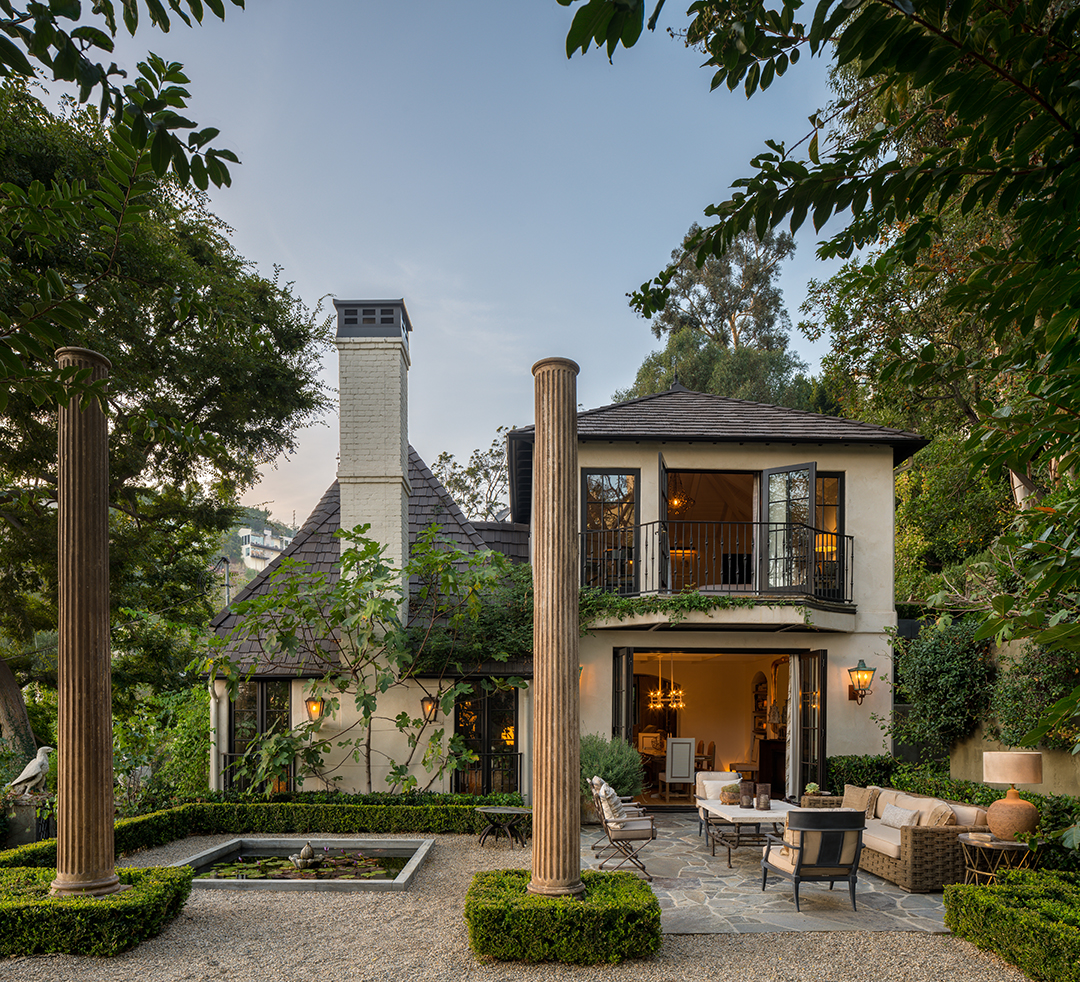 Jean Louis Deniot California Home Back Exterior Pillars