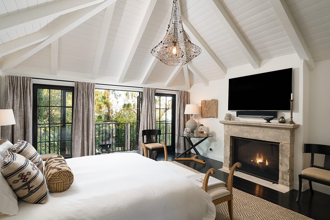 Jean Louis Deniot California Home Bedroom Fireplace