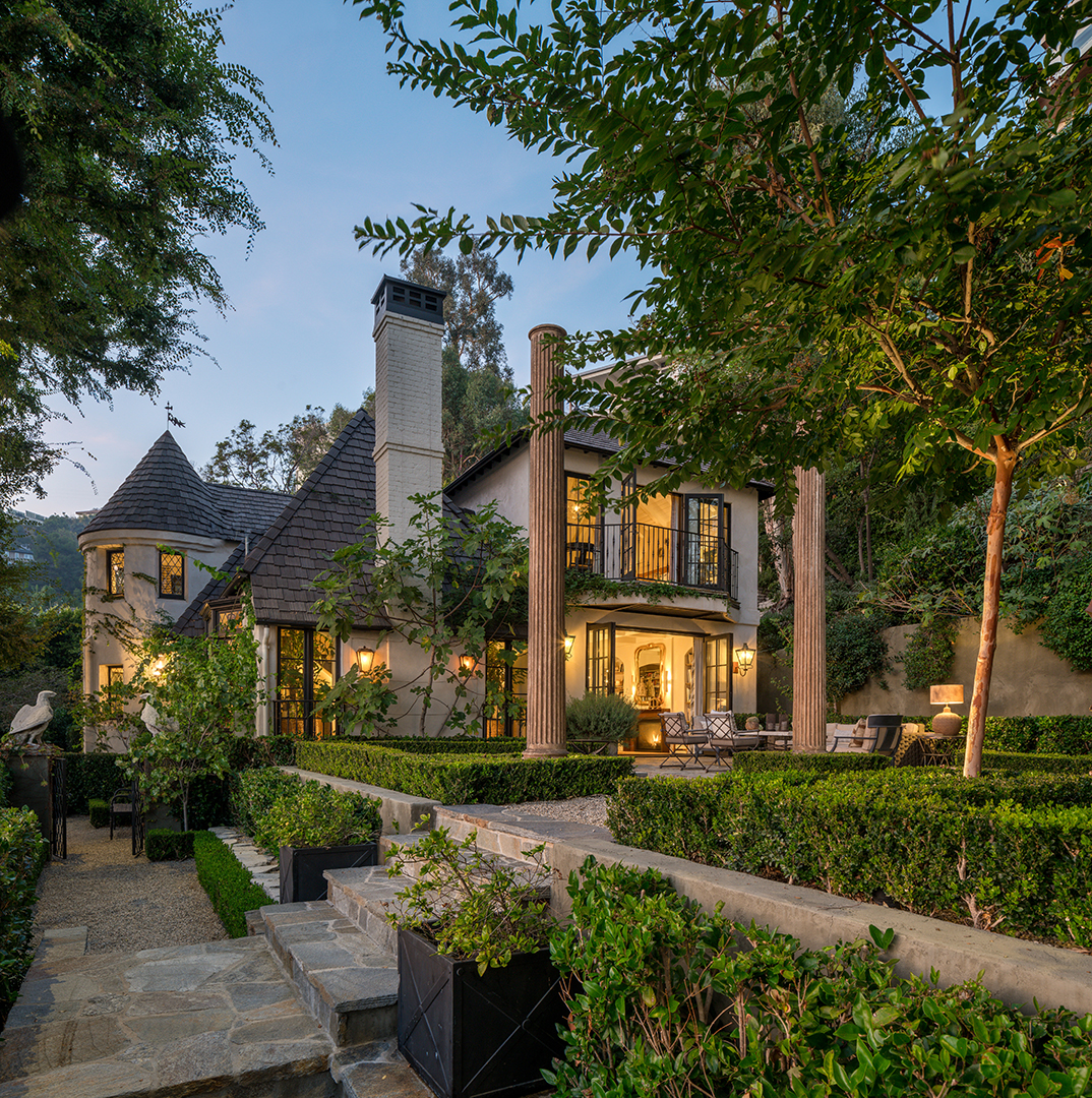 Jean Louis Deniot California Home Night Back Exterior