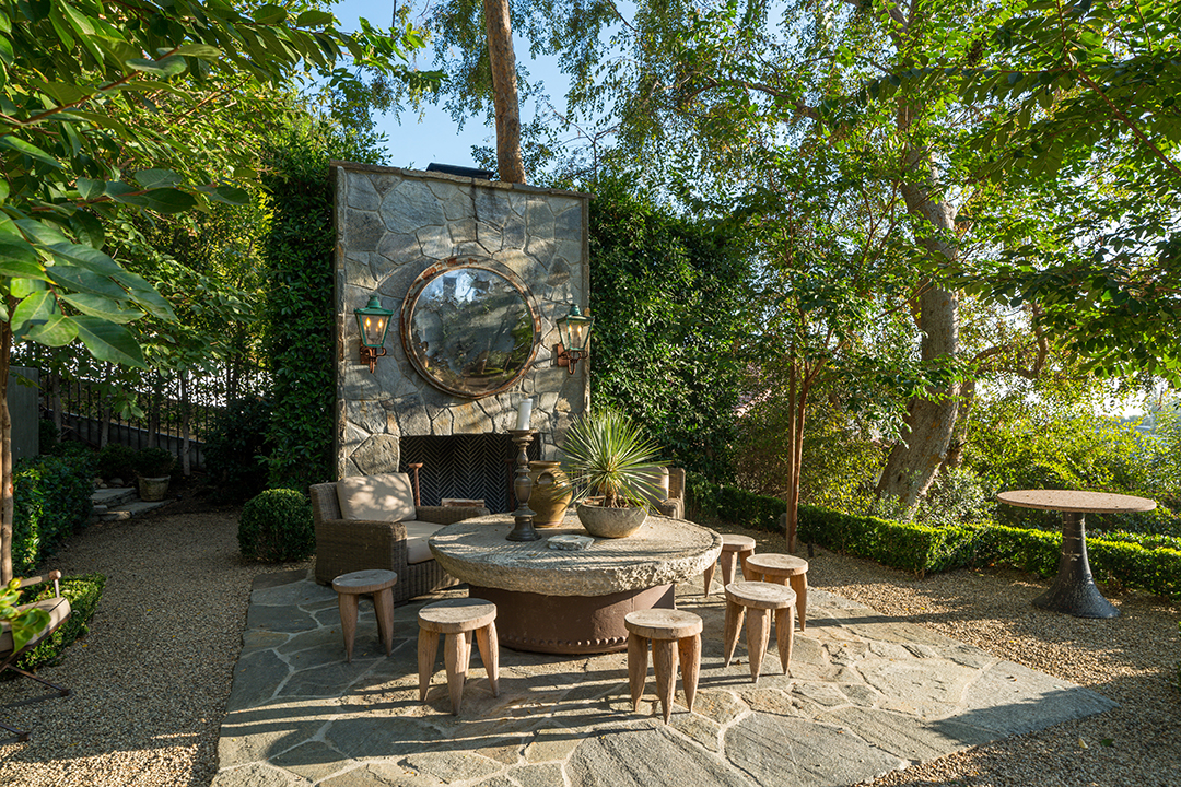 Jean Louis Deniot California Home Outside Fireplace