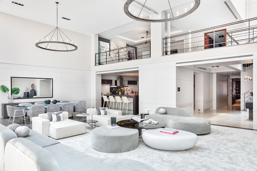 Modern Tribeca Penthouse Great Room And Upstairs
