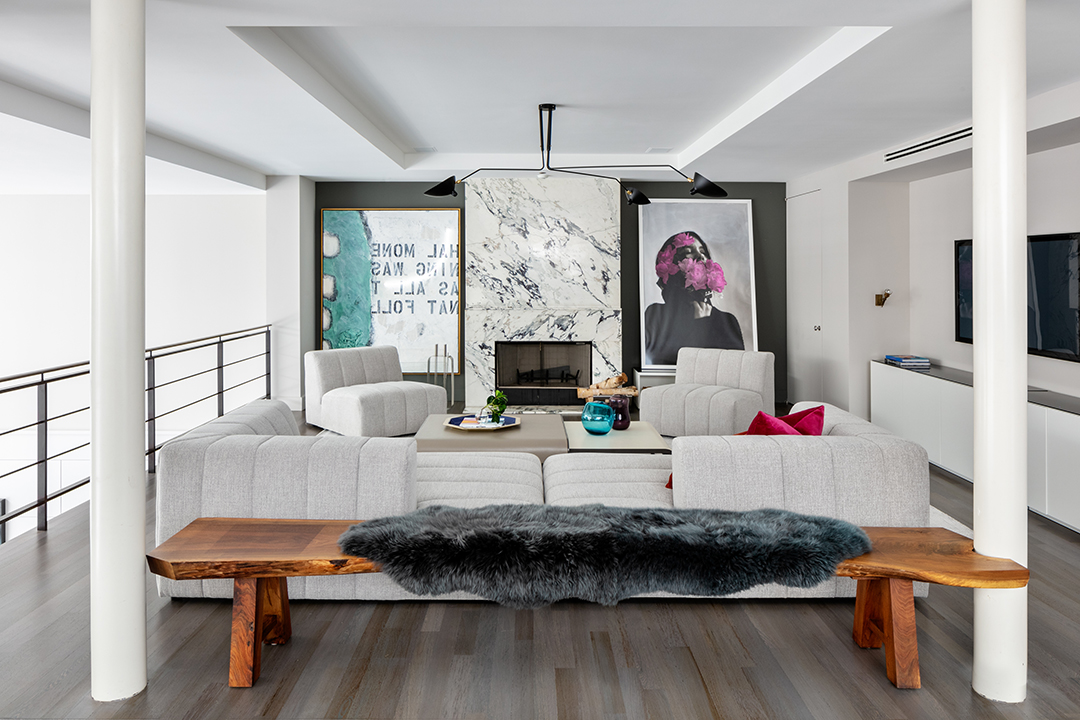 Modern Tribeca Penthouse Upstairs Lounge