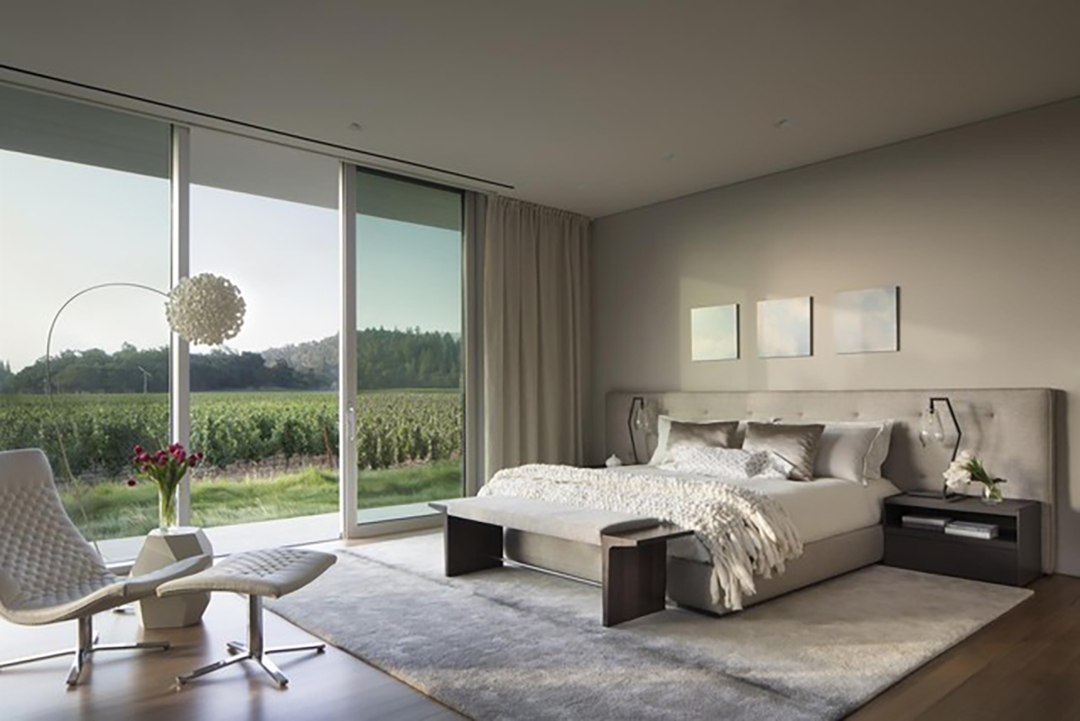 Napa Valley Modern Vineyard Estate Bedroom