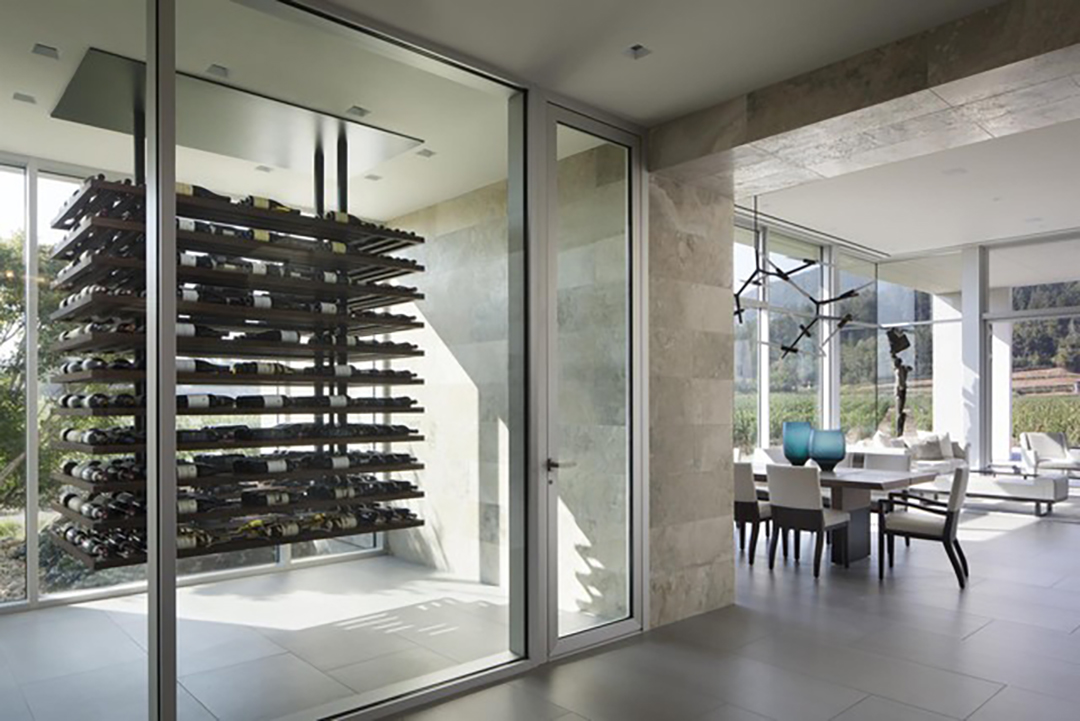 Napa Valley Modern Vineyard Estate Wine Cellar