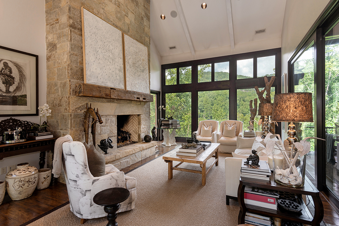 Player Family Estate Living Room And Fireplace