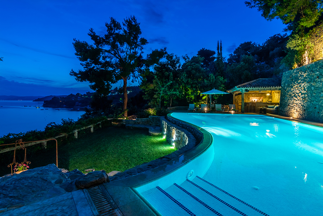 Villa In Greece Listed For 10m Beautifully Embraces The Mediterranean Spirit Pool Night B