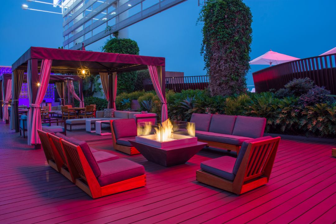 W Hollywood Hotel Marcedes Lewis Rooftop Fire Pit