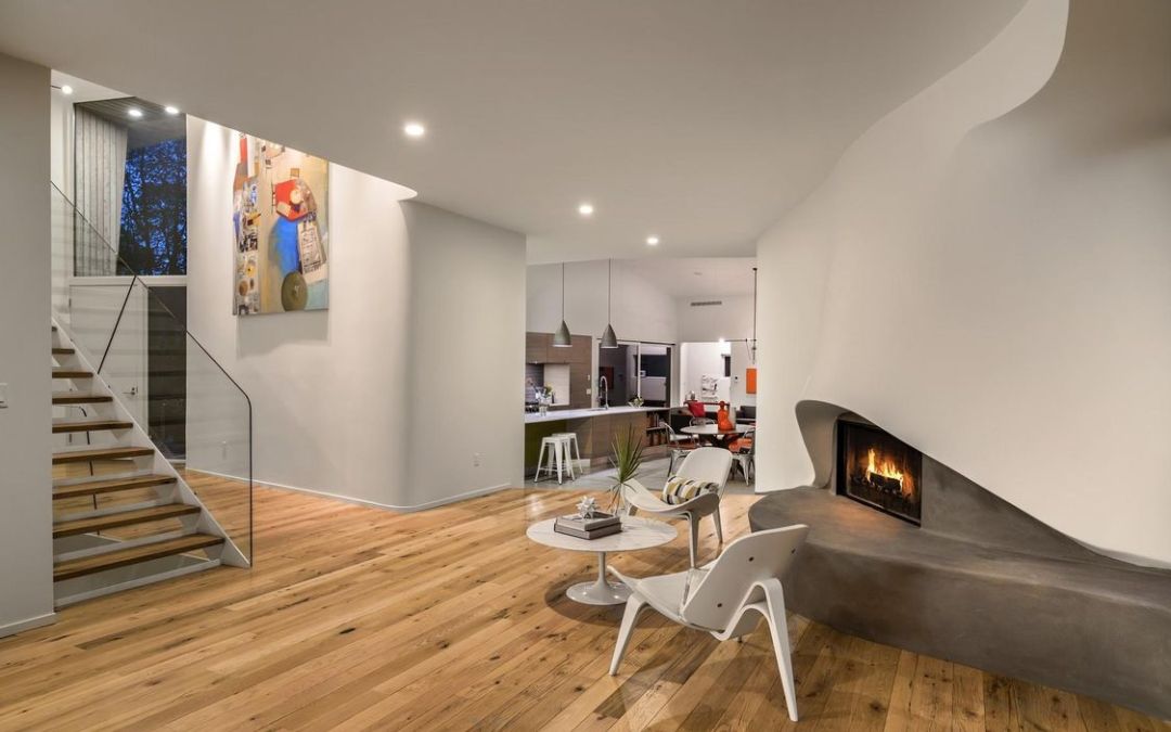 Darien Contemporary Energy Efficient Home Entry