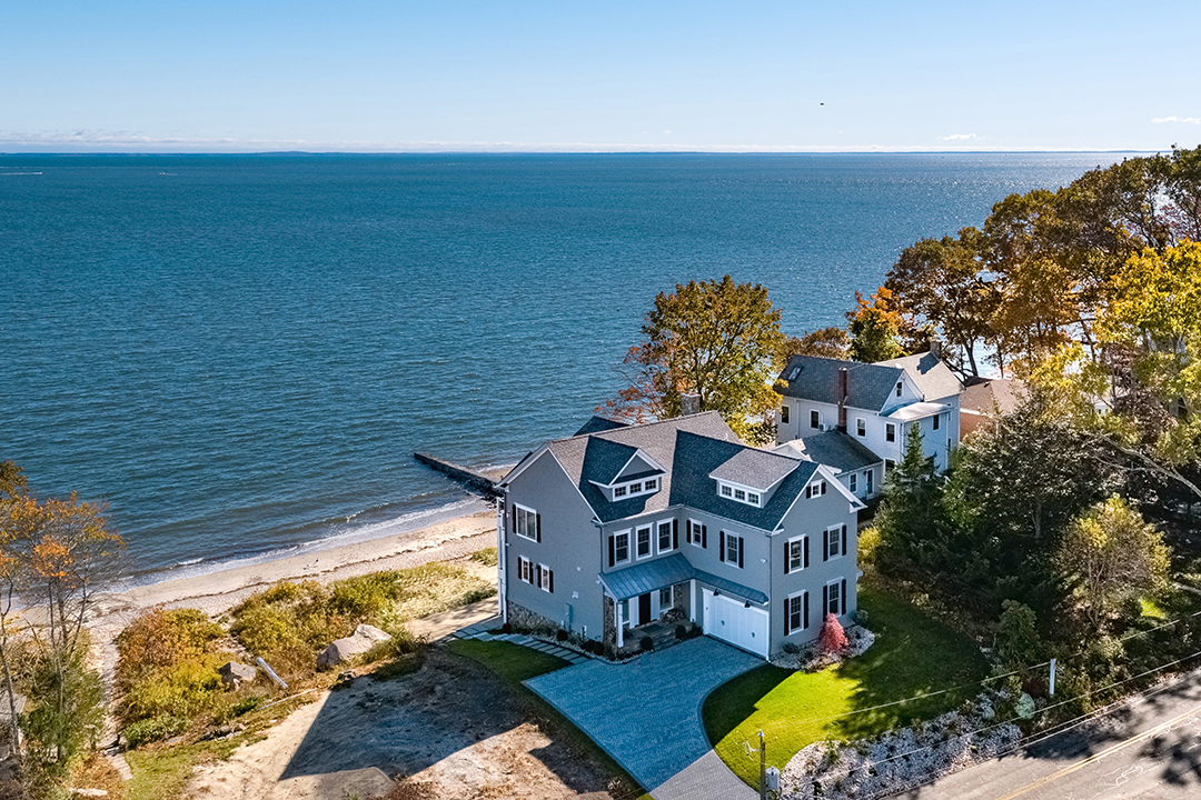 Eye Catching Beachfront Home In Clinton Ct Wants 3 25m Aerial