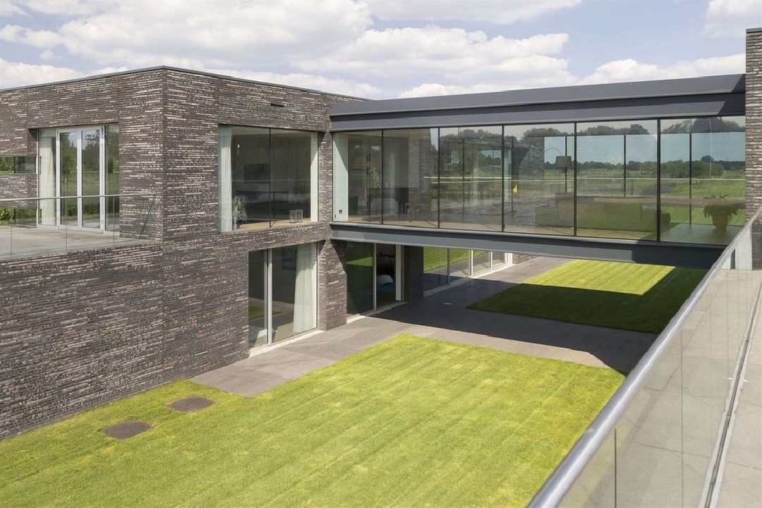 Hamersveldseweg Netherlands Modern Villa Bridge and Lawn