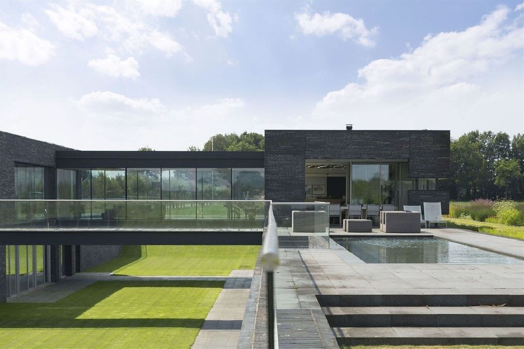 Hamersveldseweg Netherlands Modern Villa Pool and Glass Bridge