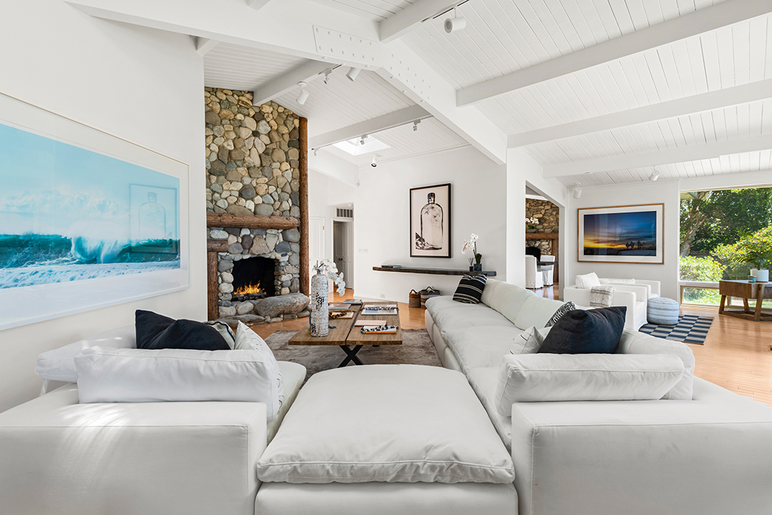 Johnny Mandel Malibu Home Fireplace