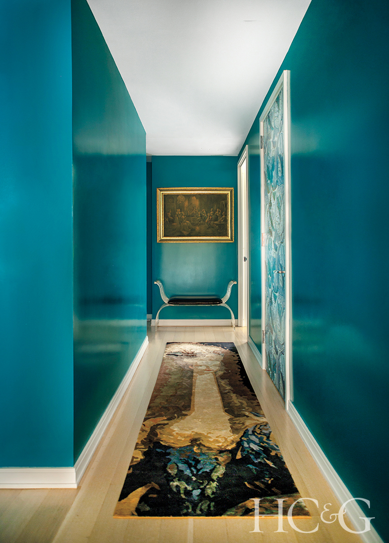teal hallway