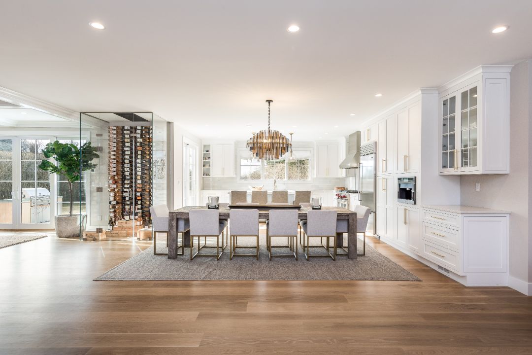 Beach Lane Wainscott Hamptons Kitchen and Dining Room