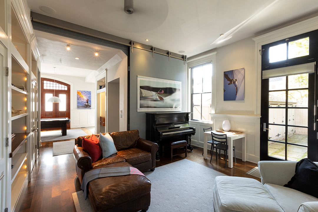 Historic Fire Station Converted Into A Modern Home Lists In Newport Rhode Island Living Room
