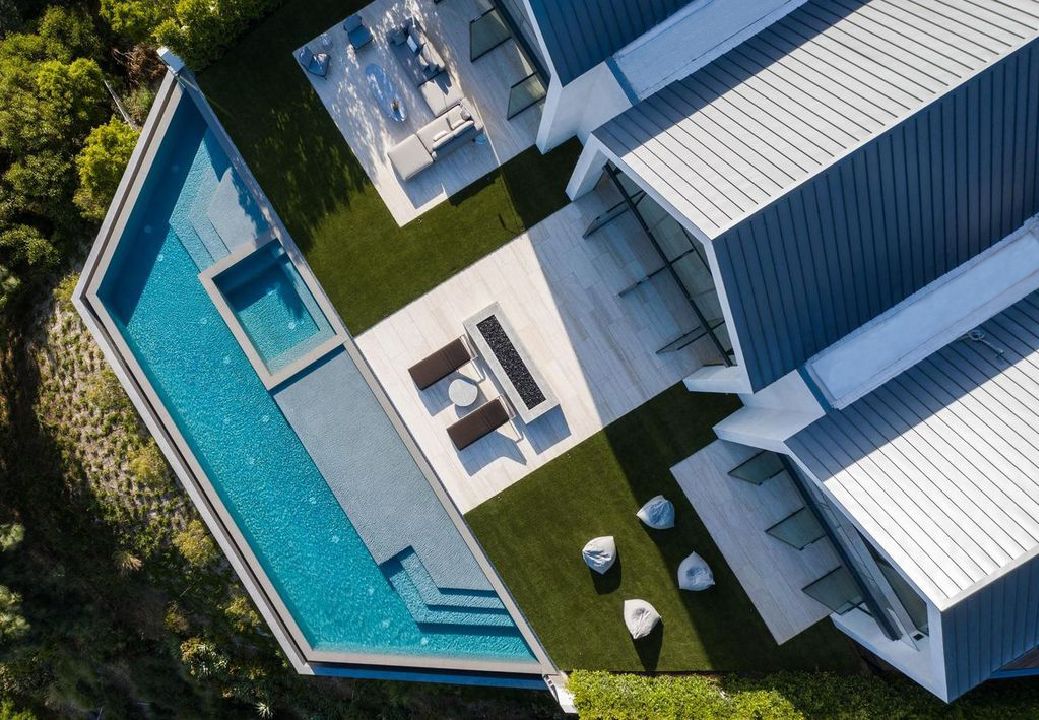Hollywood Hills Modern Barn From Above