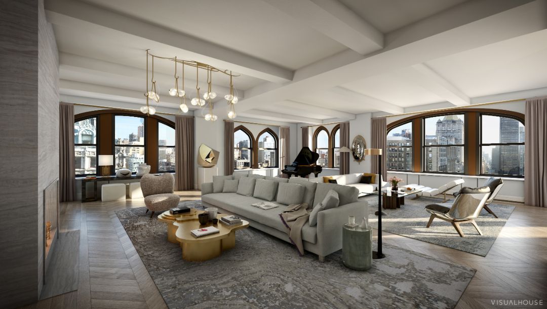 Jeff Bezos Fifth Avenue Penthouse Living Room