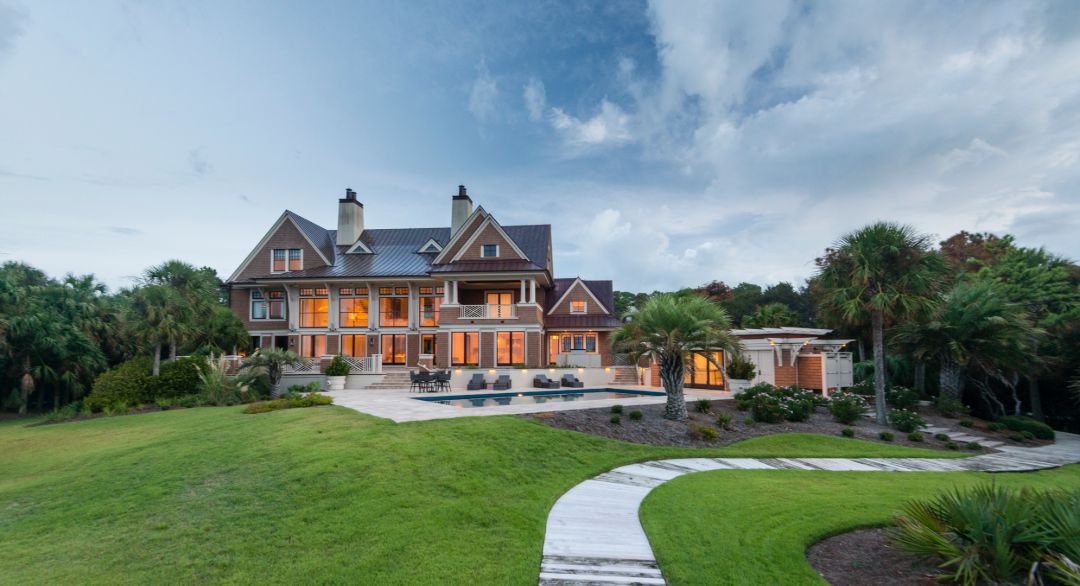 Kiawah Island Oceanfront Shingle Home Lawn