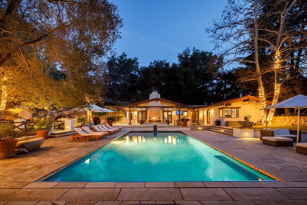 Liam Payne Calabasas Home Pool Evening