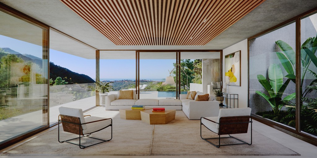 2 2m Modern Oasis Blends Into Nature In The Hills Of Marbella Spain Living Room