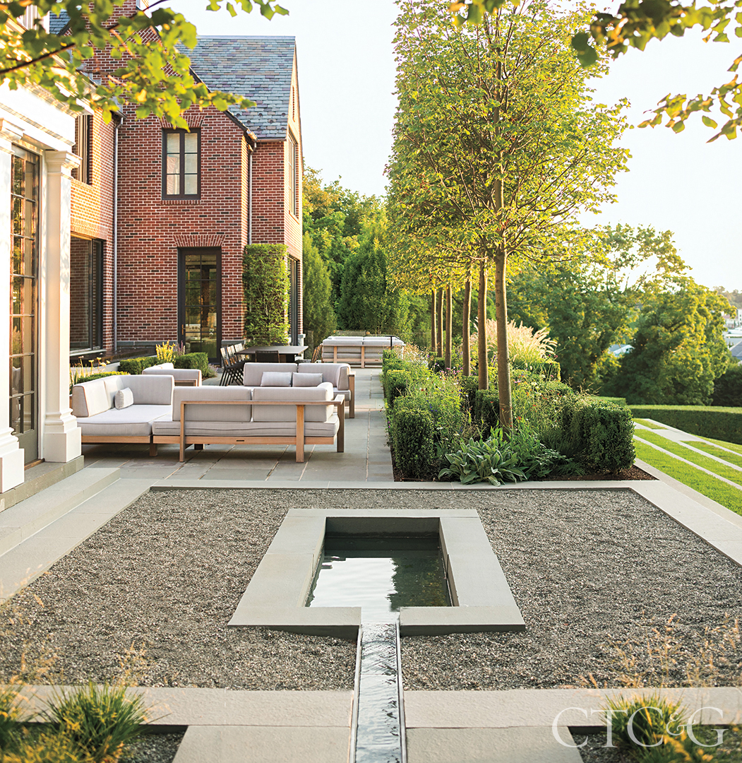 Greenwich Patio Lined With Linden Trees