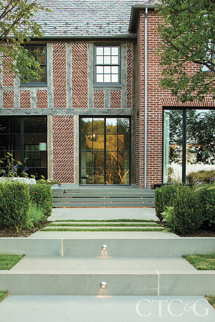 Greenwich Tudor Brick Home With Bluestone Walkway