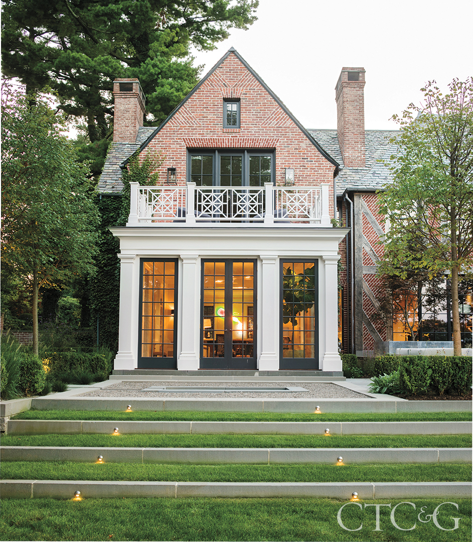 Greenwich Tudor Brick Home With Terraced Bluestone Steps