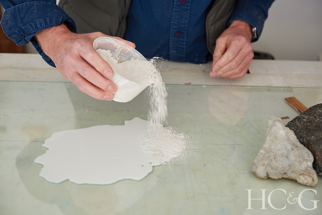 Mark Webber Pouring Powdered Hydrocal